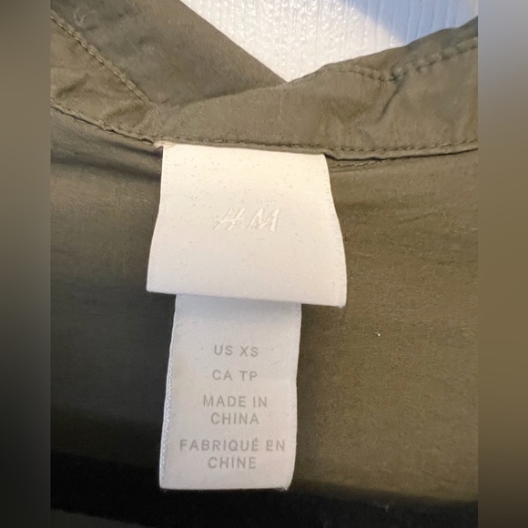 H&M Olive Green Shirt Dress Size XS - Picture 4 of 5